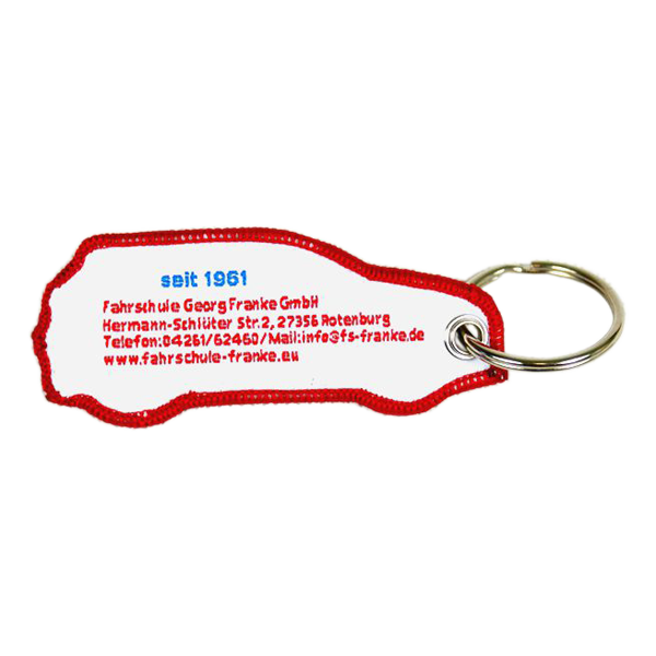 woven keyring with irregular shape | EVPK3123